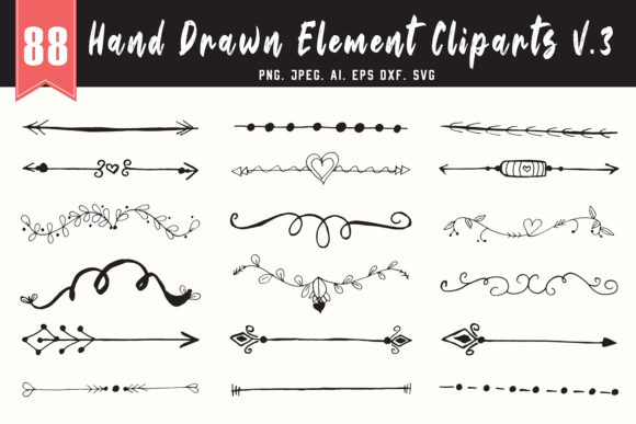 80 Handmade Design Element Cliparts V3: A Versatile Resource for Creative Projects