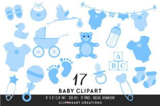 Baby Clipart in Blue: A Versatile Resource for Creative Projects
