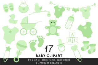 Baby Clipart in Green