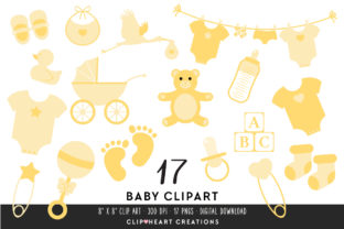 Baby Clipart in Yellow