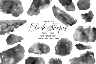 Black Watercolor Shapes: Creative Design Elements