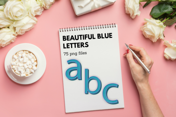 Blue Typography Decorative Alphabet