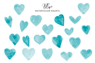 Blue Watercolor Hearts: A Versatile Design for Creative Projects