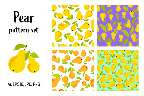 Bundle of Seamless Patterns with Pears