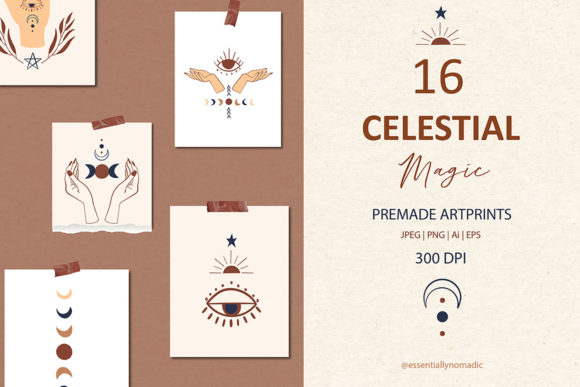 Celestial Symbol Art and Clipart Set: A Versatile Resource for Creative and Professional Use