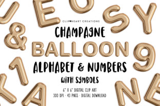 Champagne Foil Balloon Alphabet Clipart: A Versatile Tool for Creative Professionals