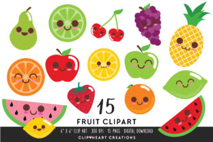Cute Fruit Clipart for Creative Projects