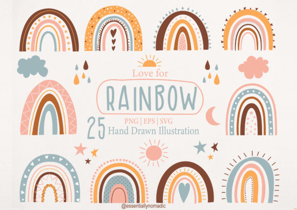 Cute Rainbow Clipart Files for Creative Projects