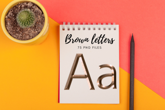 Decorative Alphabet, Brown Typography