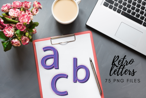 Decorative Alphabet, Purple Typography