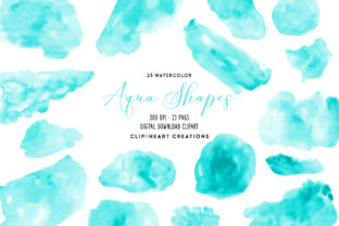 Discover the Versatility of Aqua Watercolor Shapes for Creative Projects