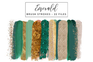 Emerald Brush Strokes: A Versatile Collection for Creative Expression