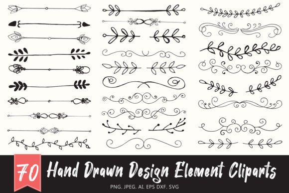 Handmade Design Element Cliparts Ver. 1: A Versatile Collection for Creative Projects