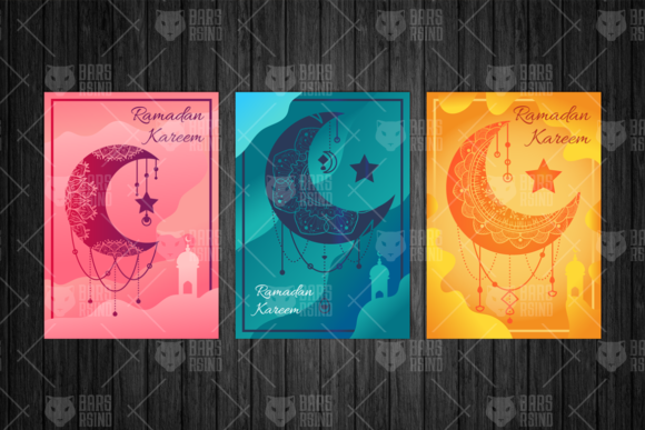 Ramadan Kareem Moon Illustrations Set