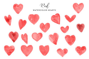 Red Watercolor Hearts for Creative Projects
