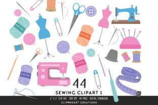 Sewing Clipart Set - Pastels: A Versatile Tool for Creativity and Design