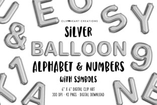 Silver Foil Balloon Alphabet Clipart