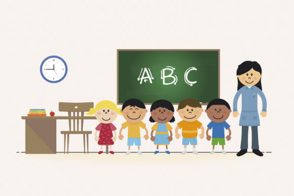 Teacher and Kids at School: A Versatile Resource for Educators and Creators