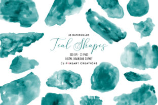Teal Watercolor Shapes: A Versatile Creative Resource