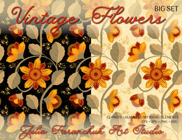 Vintage Flowers Clipart