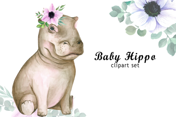 Watercolor Baby Hippo Clipart: A Creative Resource for Artists and Designers
