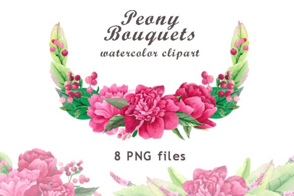 Watercolor Peony Bouquets Clipart: A Versatile Artistic Resource