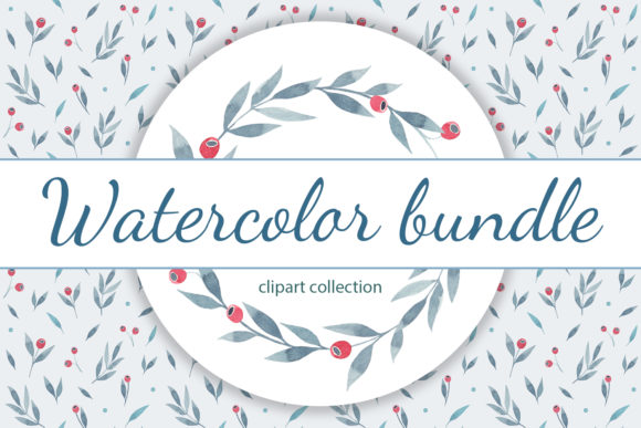 Watercolor Set of Twigs and Red Berries: A Versatile Design Resource