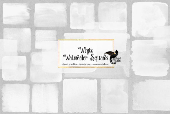 White Watercolor Squares Clipart for Creative Workflow Integration